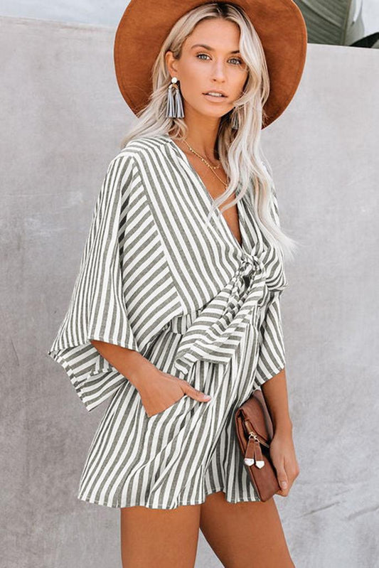 STRIPED ROMPER WITH POCKETS LC6411017