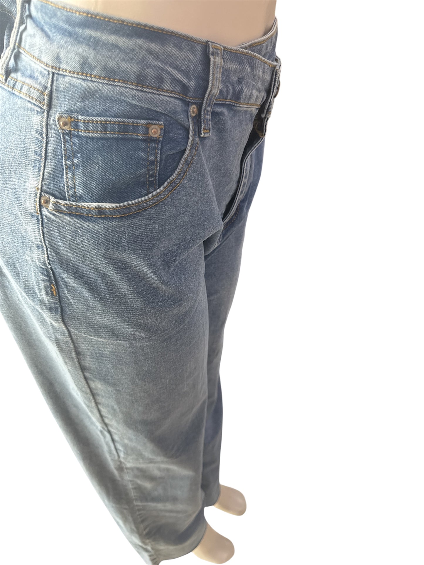 ASYMETRICAL WIDE LEG JEANS BLUE LC7873948