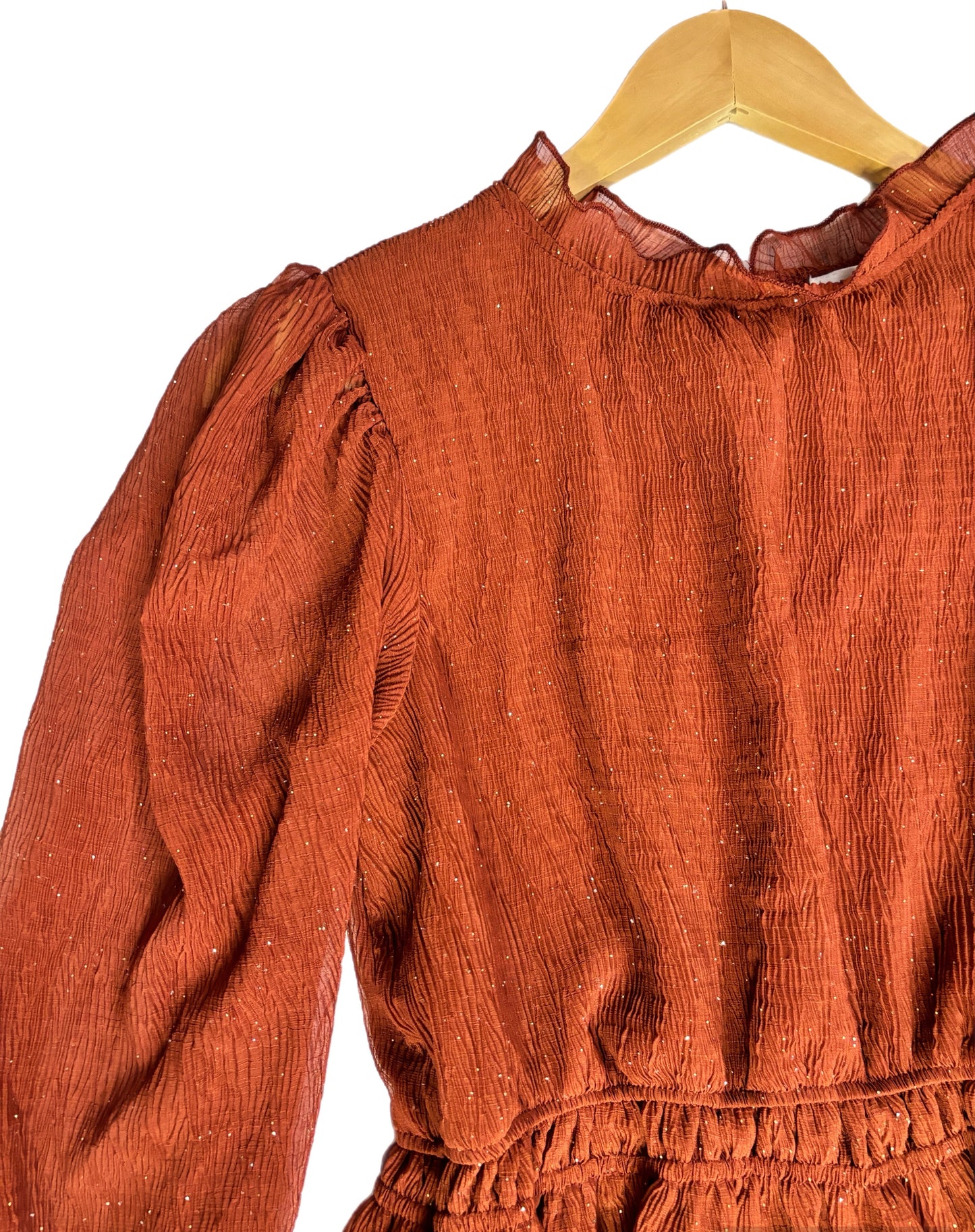 GLITTER BALLOON SLEEVED TOP CR1499