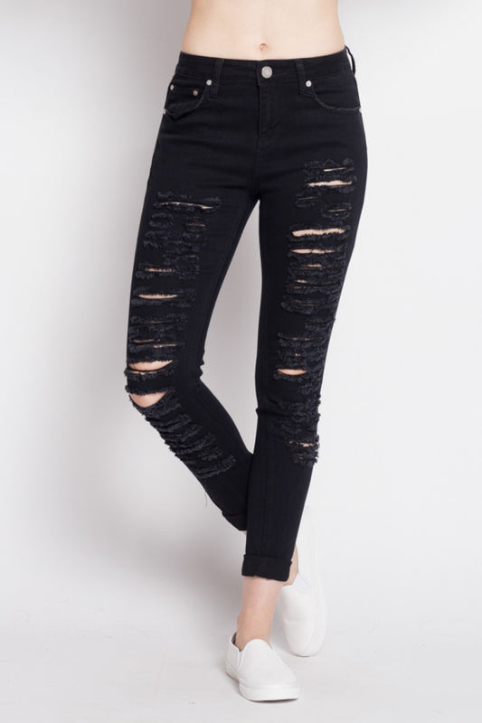 SLASHED ROLLED JEANS DBP0393