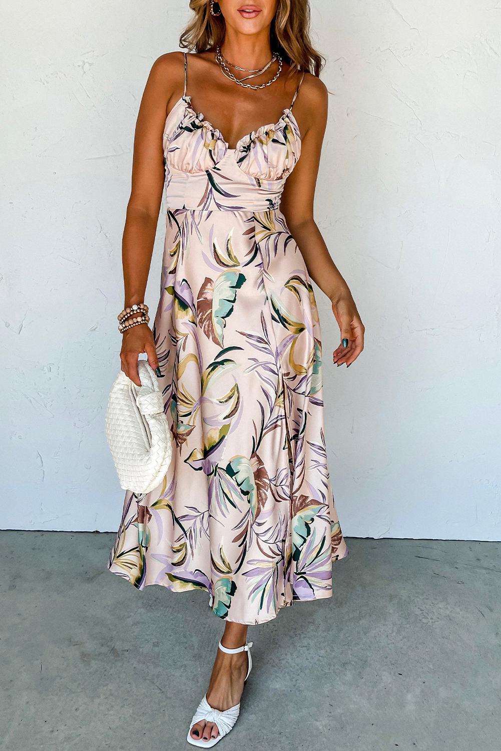 TROPICAL STRAPS MIDI DRESS LC6119012