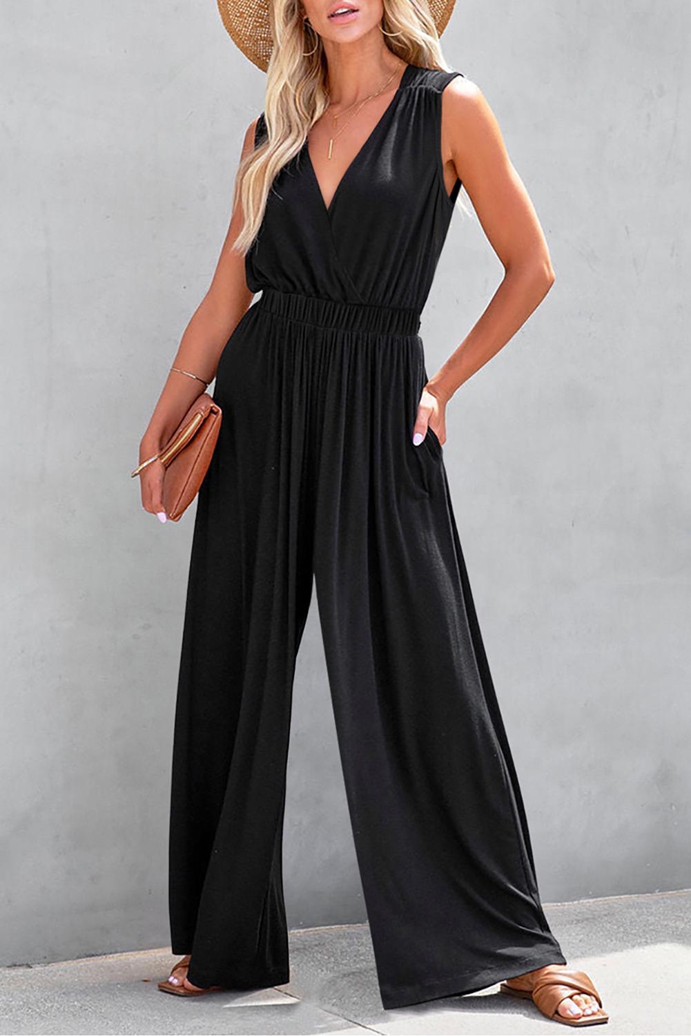 V PLEATED LEG JUMPSUIT LC6412921