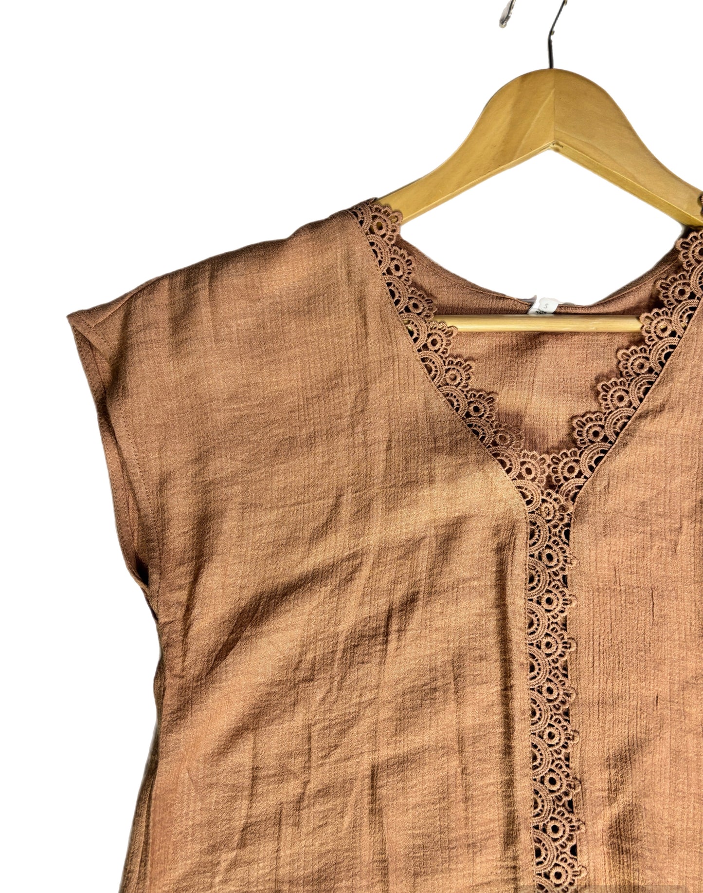 VNECK WOVEN TOP SIENNA TB8164