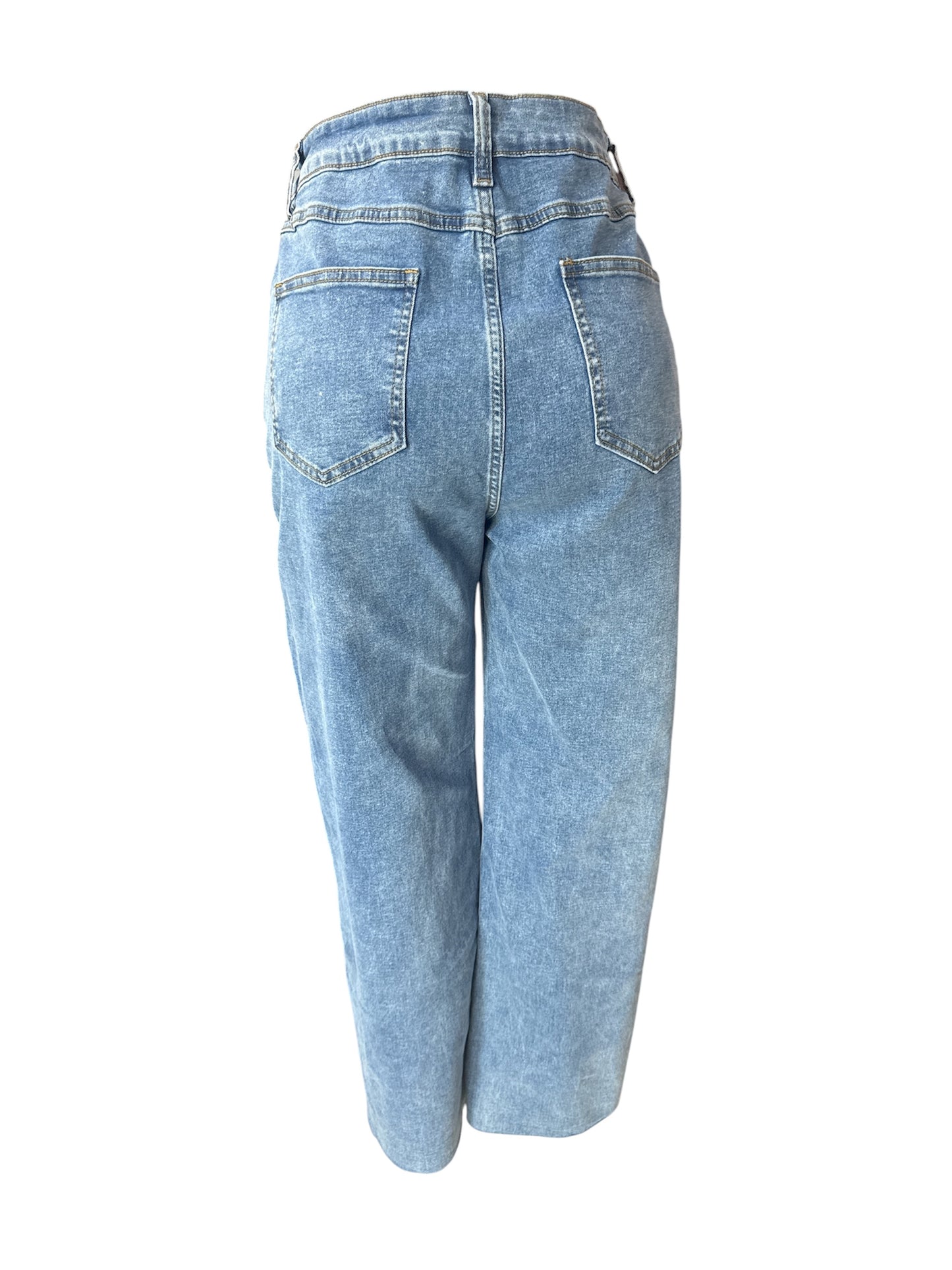 ASYMETRICAL WIDE LEG JEANS BLUE LC7873948