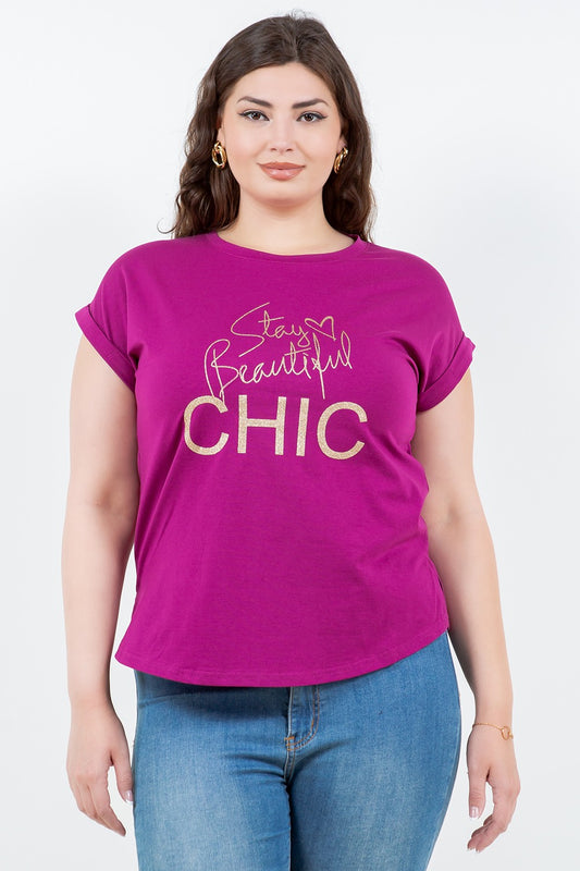 STAY CHIC T-SHIRT PLUS SIZE T-03-39