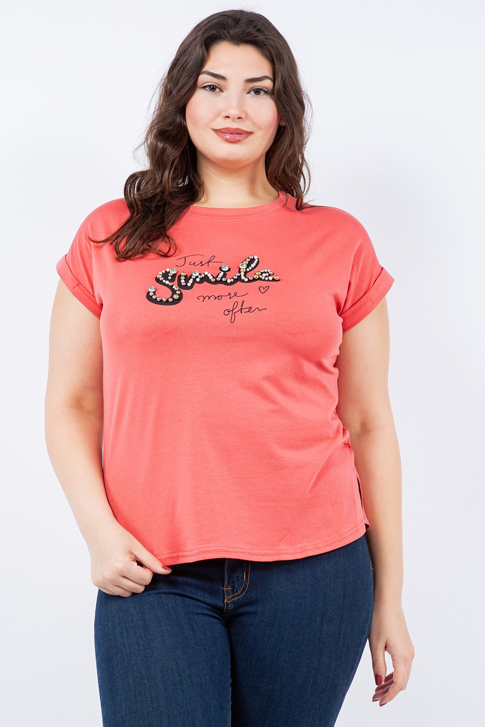 SMILE T-SHIRT PLUS SIZE T-03-30