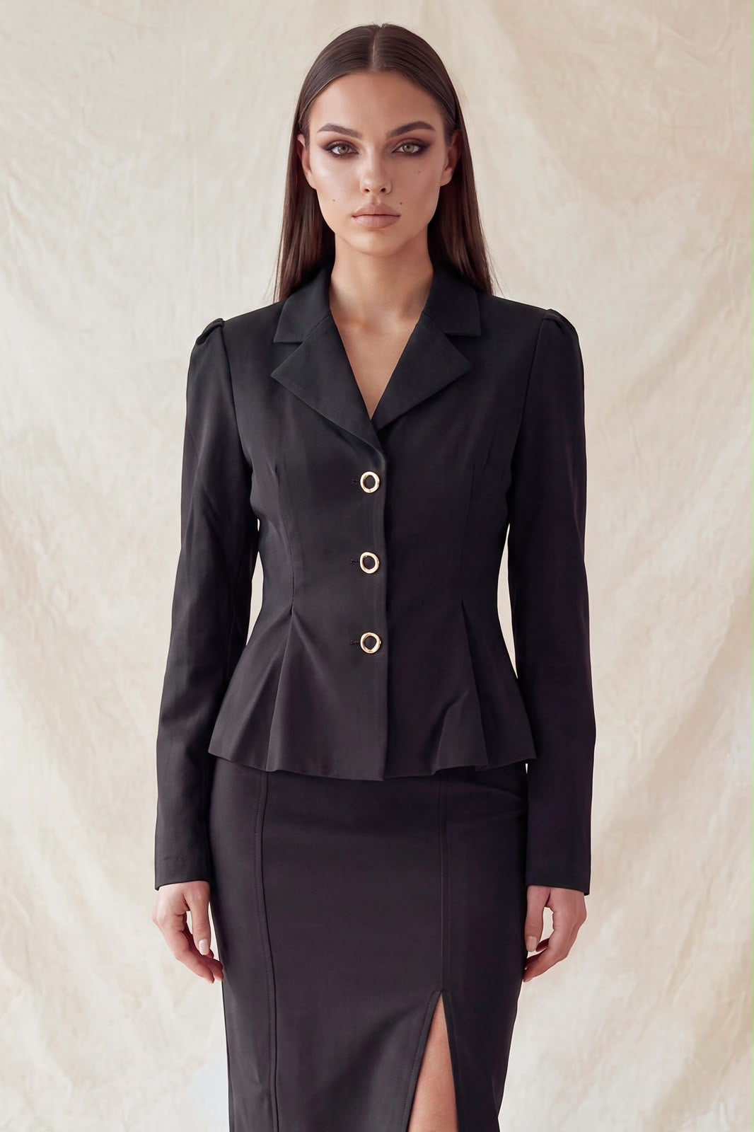 PEPLUM BUTTONED BLAZER PHMJ101