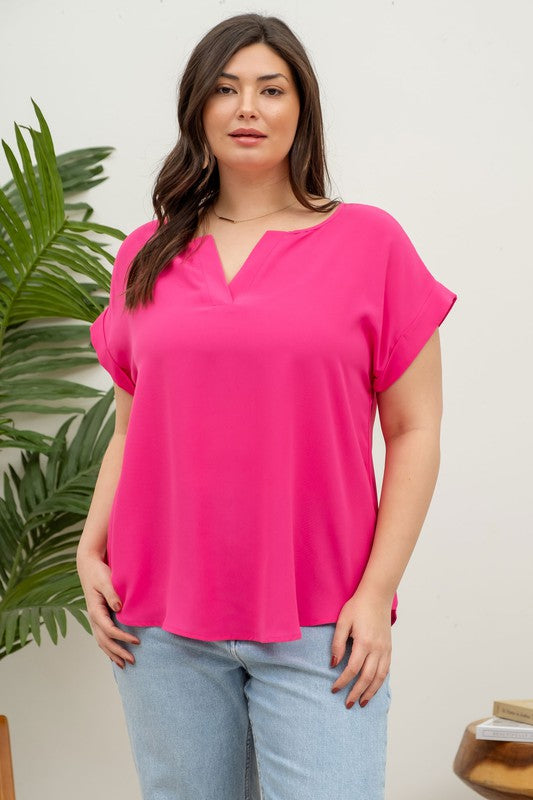 SPLIT TOP PLUS SIZE PCR2206