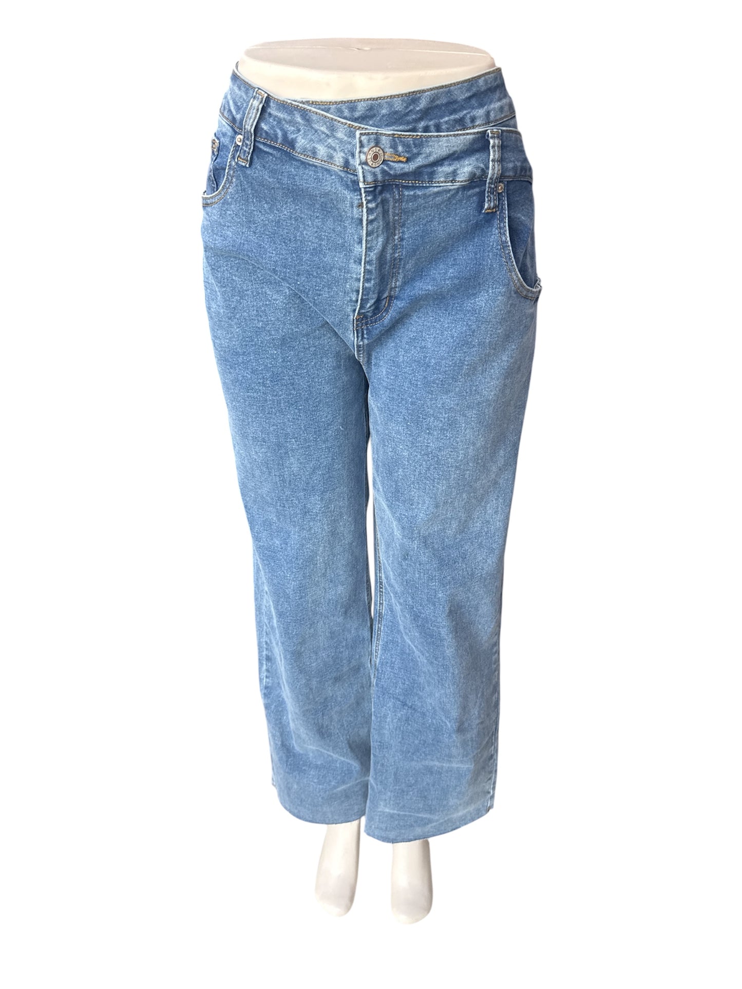 ASYMETRICAL WIDE LEG JEANS BLUE LC7873948