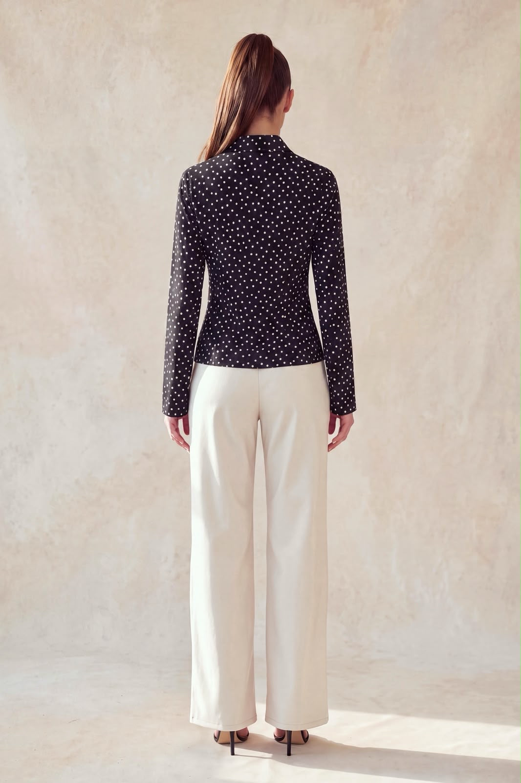 POLKA DOT COLLARED TOP HMT57569D