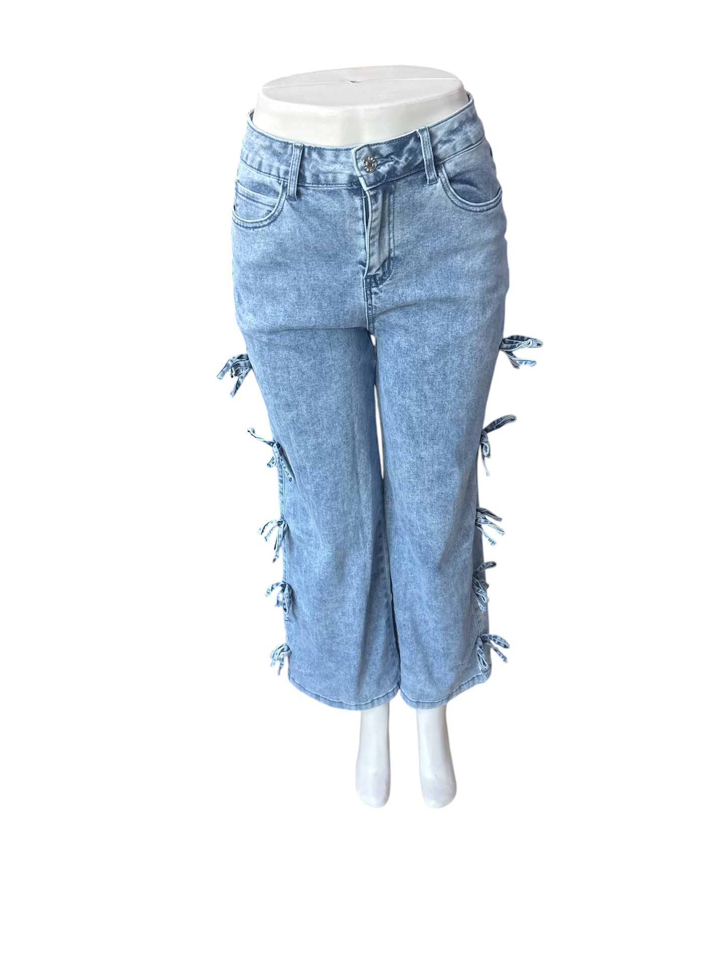 BOW KNOT SIDE JEANS BLUE LC7875984