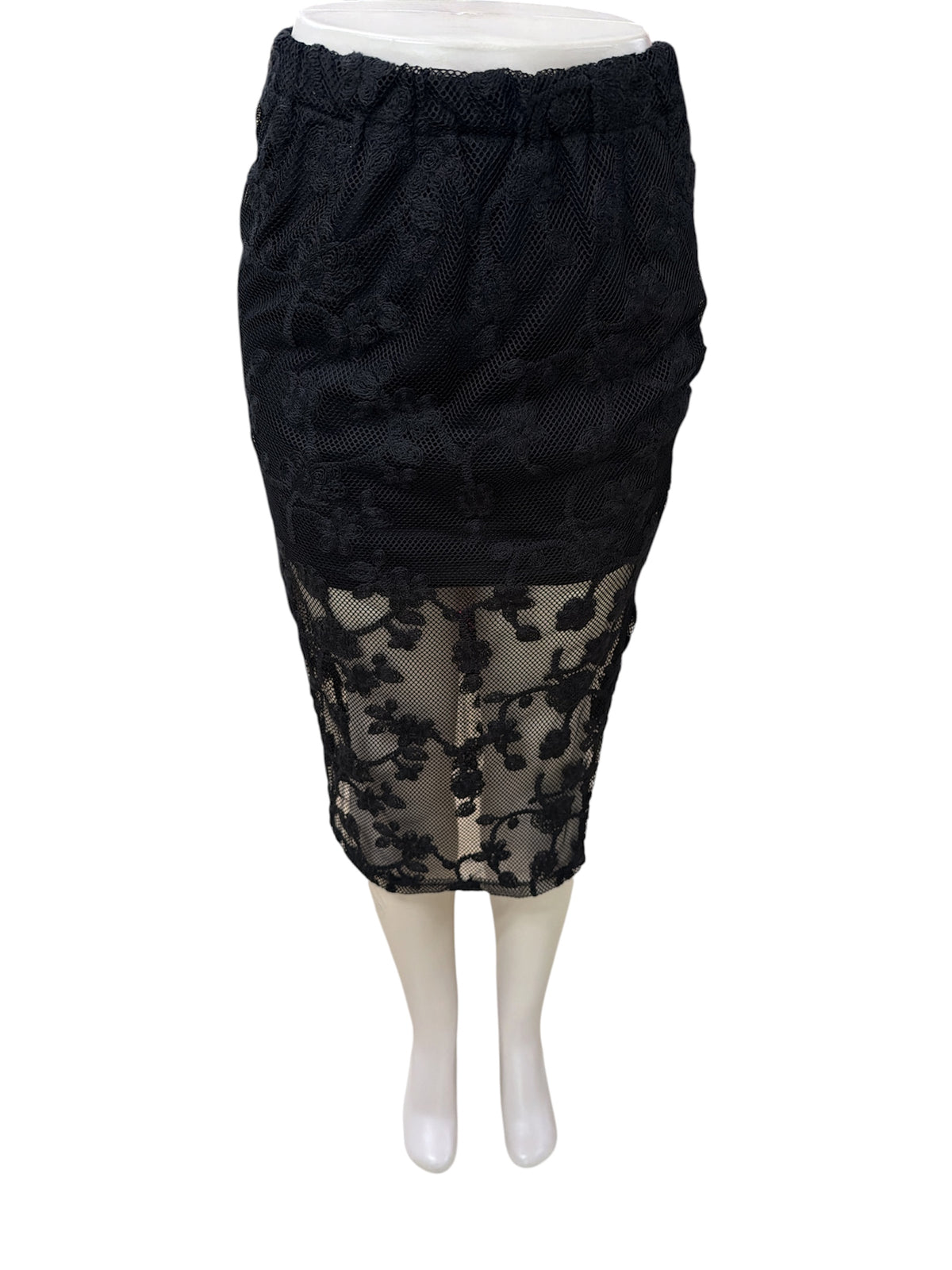FLORAL LACE MESH SKIRT HMS40963