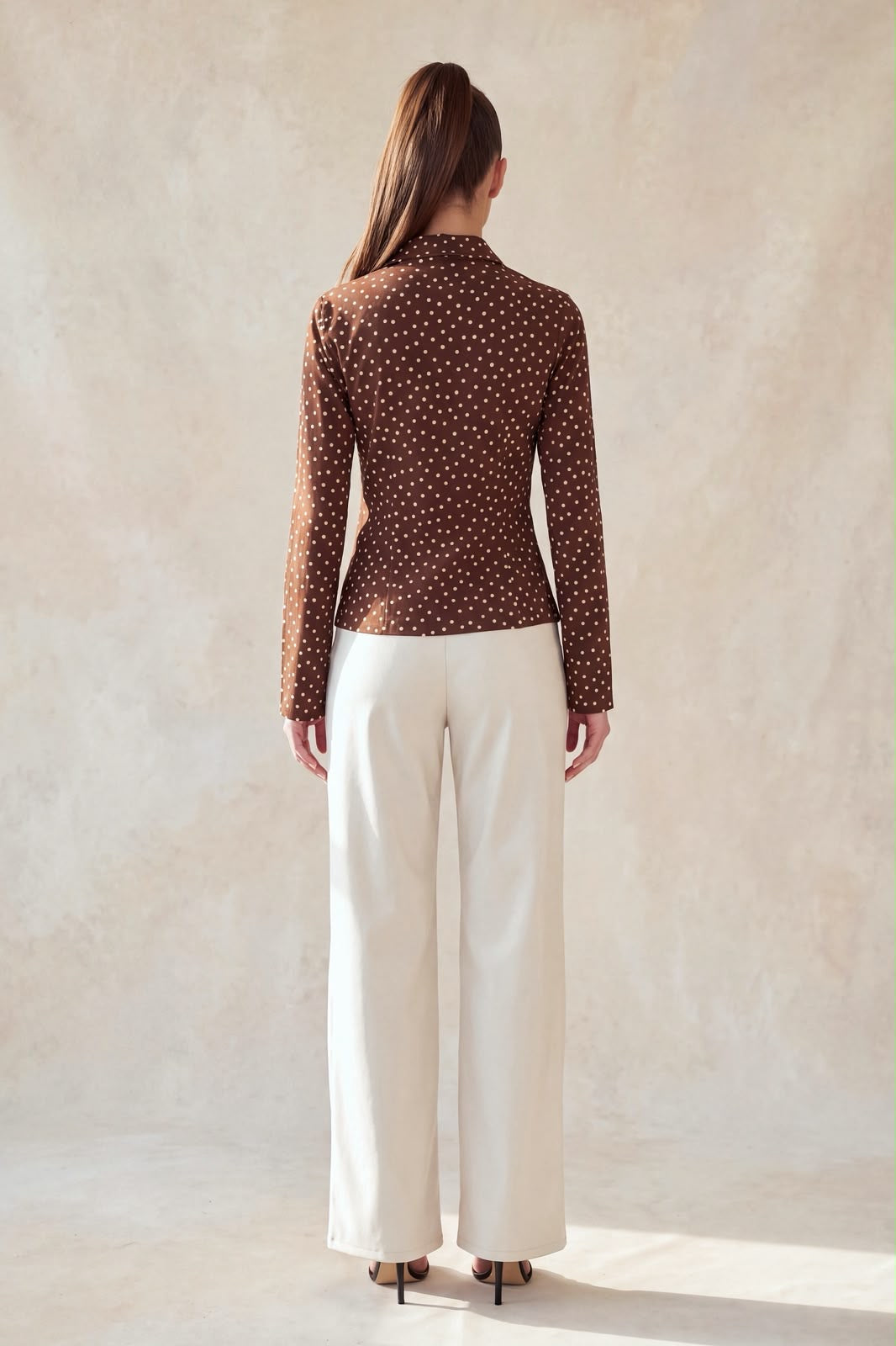 POLKA DOT COLLARED TOP HMT57569D