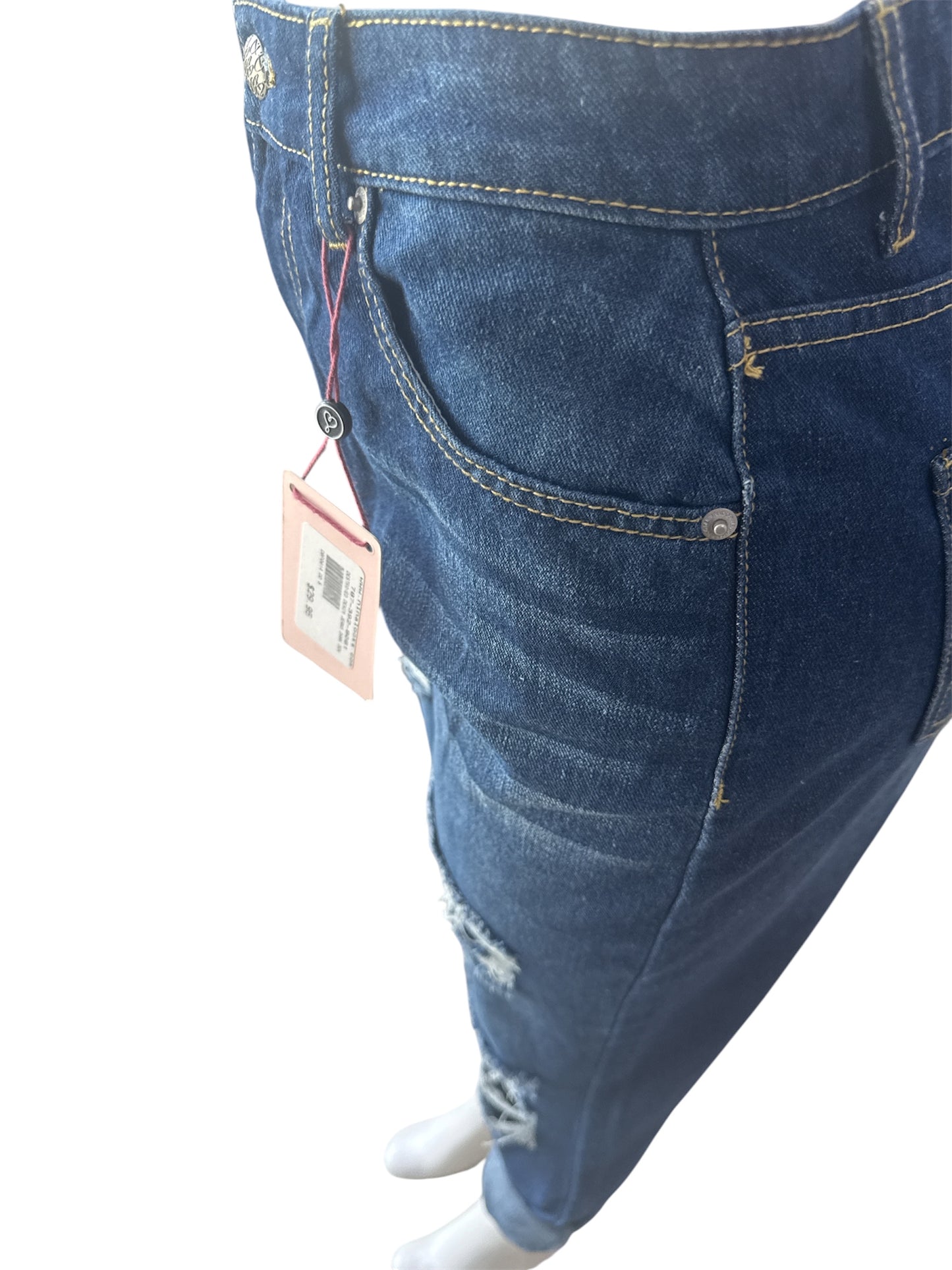 DESTROYED DENIM JEANS DARK DENIM DBP0814