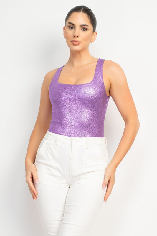 GLITTERED SLEEVELESS BODYSUIT HMT56694