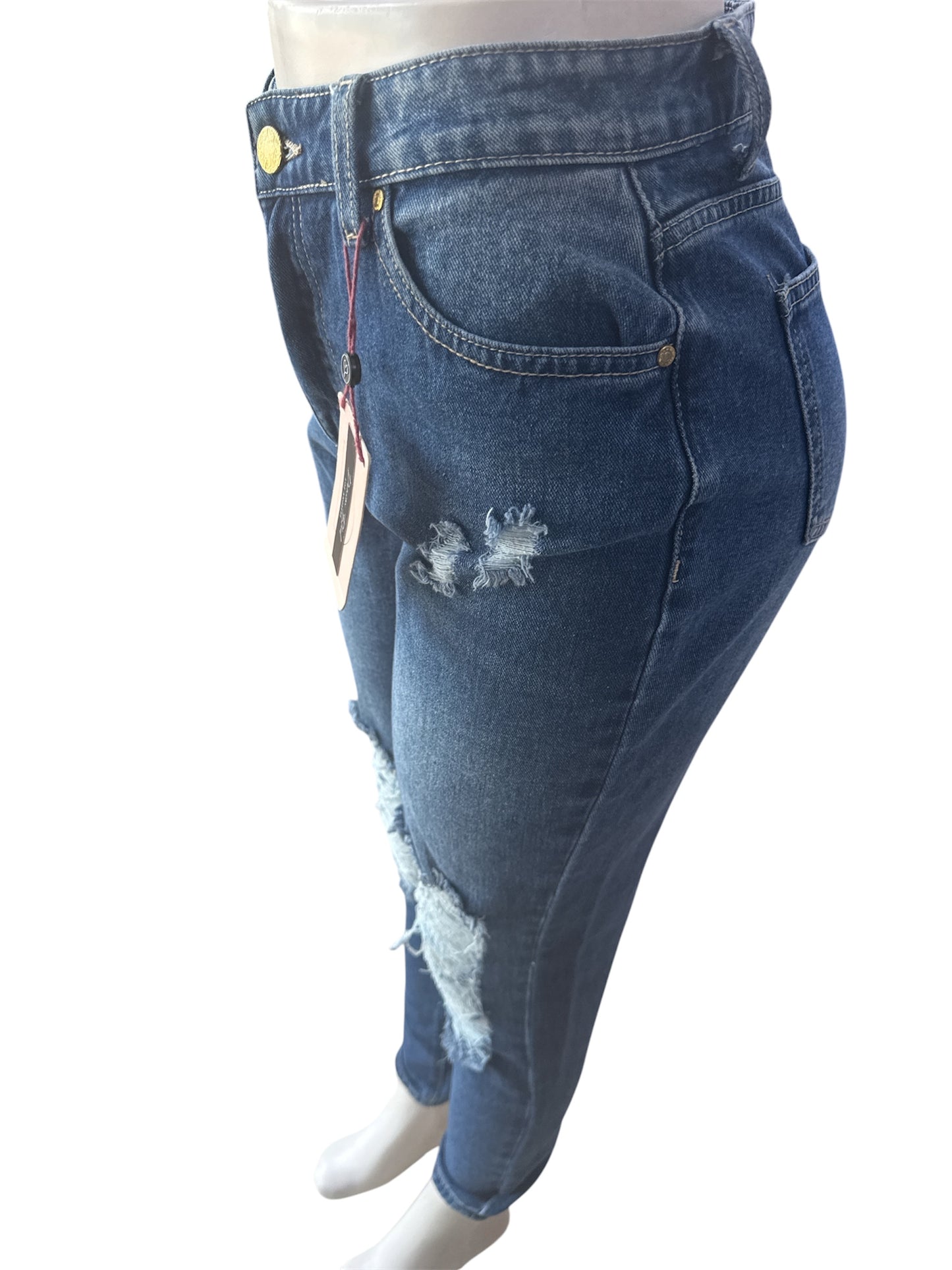 DESTROYED BOYFRIEND JEANS DARK DBP0808