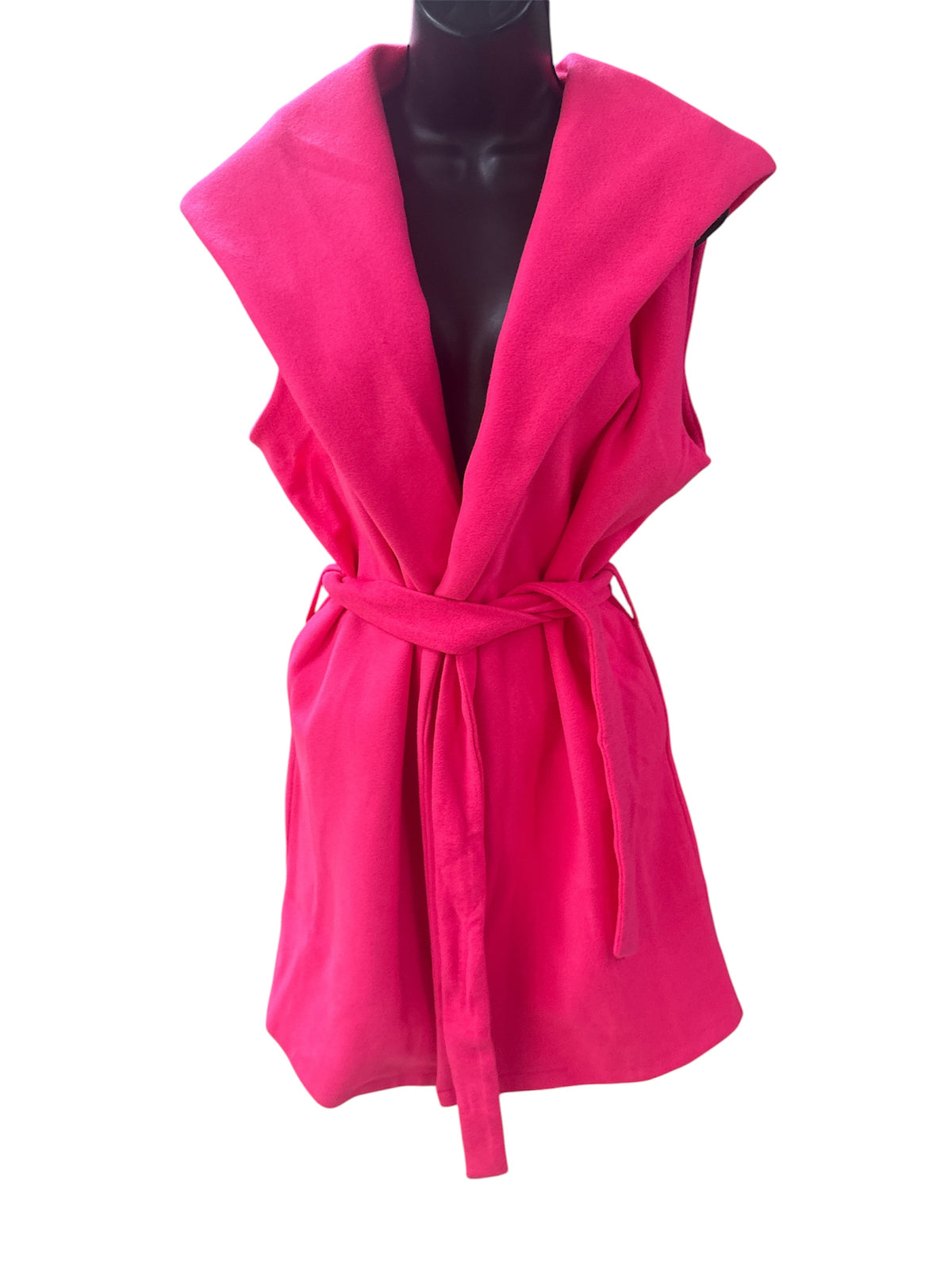HOODED BELTED LONG VEST HMJ21154