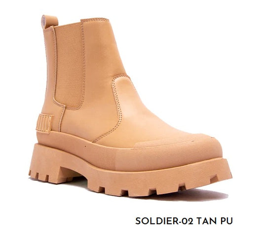 CHUNKY HEEL BOOT SHOES SOLDIER-02